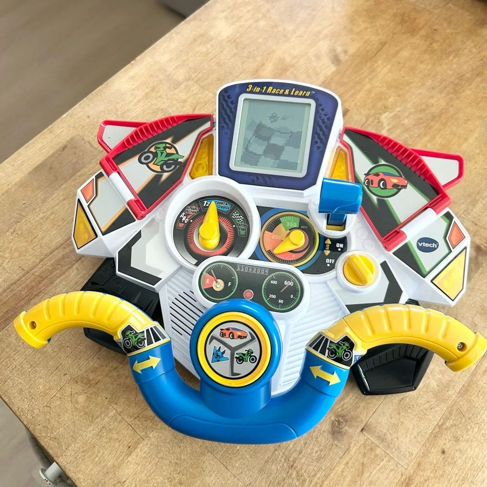 VTech 3-in-1 Race & Learn Toy Car Jet Motorcycle Works Lights Sound